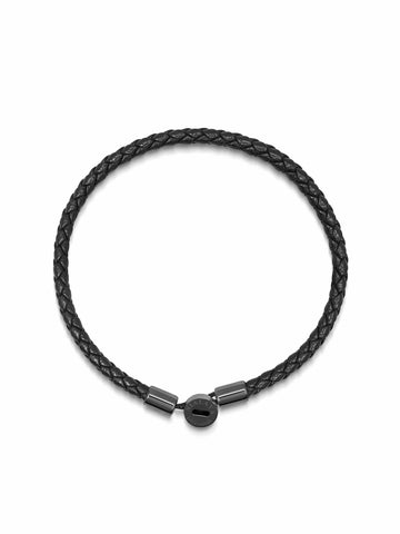 Nialaya Men's Leather Bracelet Men's Braided Lux Leather Bracelet Men's Braided Lux Leather Bracelet